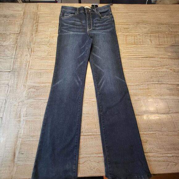 NWT REWIND Jeans Juniors Size 7/28 Slim Boot Cut Stretch Denim Distressed - Picture 1 of 11